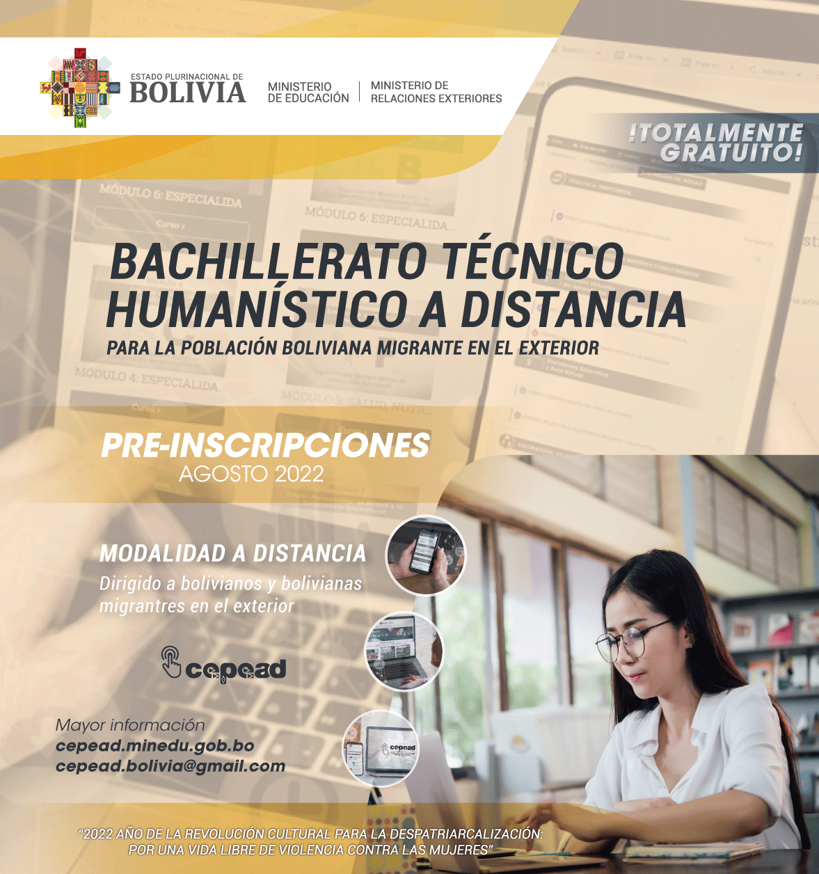 Bachillerato a Distancia para bolivianos en el exterior